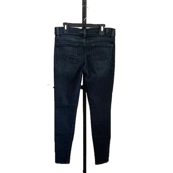 7 For All Mankind–Gwenevere Skinny Jeans– Stretch Denim–Dark Wash–Women-29 - Picture 5 of 7